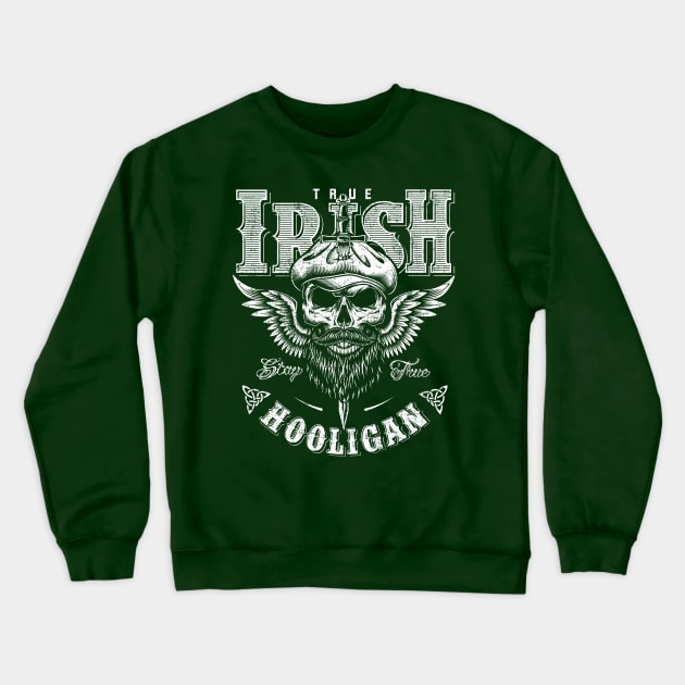 Irish Hooligan St Patricks Celtic Distressed Crewneck Sweatshirt by redbaron_ict